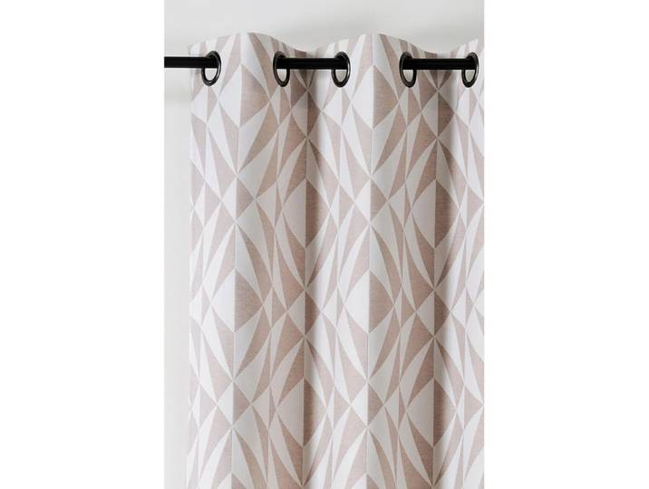 Rideau jacquard géométrique rose