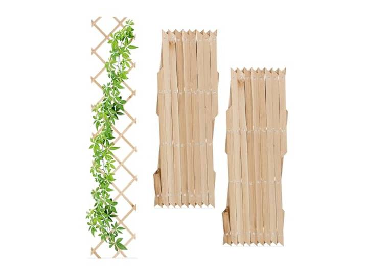 Relaxdays Tuteur à tomates en Lot de 3\, Extensible\, pour Plantes grimpantes\, 180 cm\, pour Jardin\, Balcon\, Nature