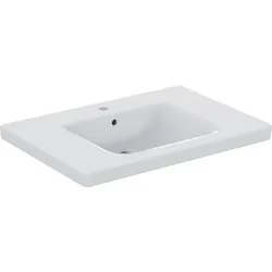 Ideal Standard Connect Freedom Waschtisch Barrierefrei, 800mm, 1 Hahnloch, mit Überlauf, E5484MA, Farbe: Weiß mit Ideal Plus