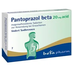 PANTOPRAZOL beta 20 mg acid magensaftres.Tabletten 7 St