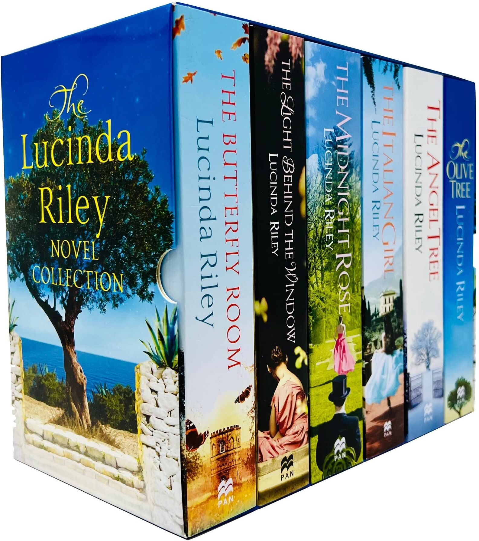 MACMILLAN Lucinda Riley Novel Collection 6 Books Box Set (Butterfly Room, Light Behind the Window, Midnight Rose, Angel Tree & Olive Tree)