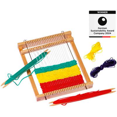 Kreativset GOKI "Webrahmen 22x19 cm", bunt (natur), Kreativsets, KinderB:22cm H:2,8cm T:19cm, Holz, Metall, B:22cm H:2,8cm T:19cm