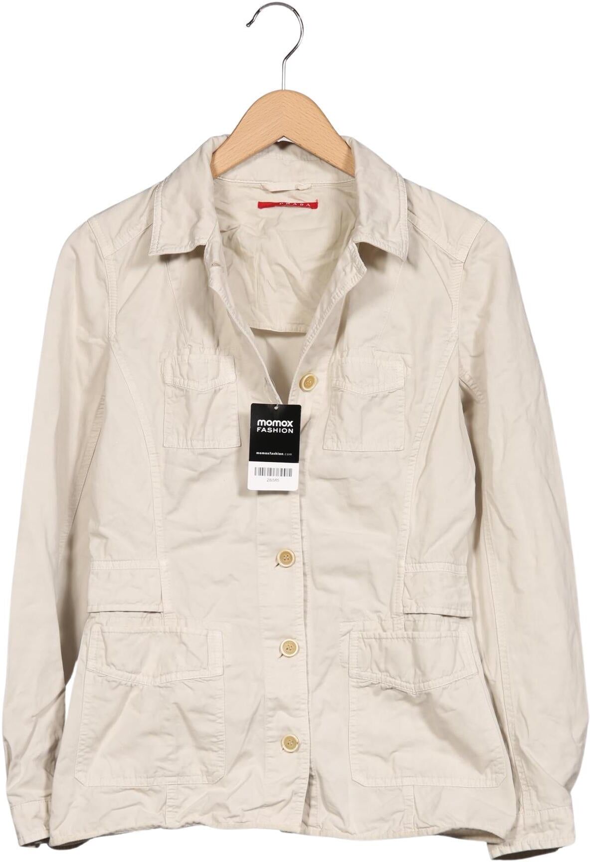 Prada Damen Jacke, Beige, Gr. EU 38 (IT 44), Baumwolle / Leinen - Second Hand