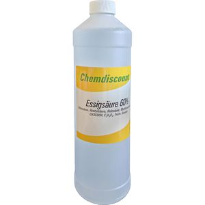 WHC Essigsäure Technische Qualität, 60%, Reiniger und Entkalker, 1 Liter