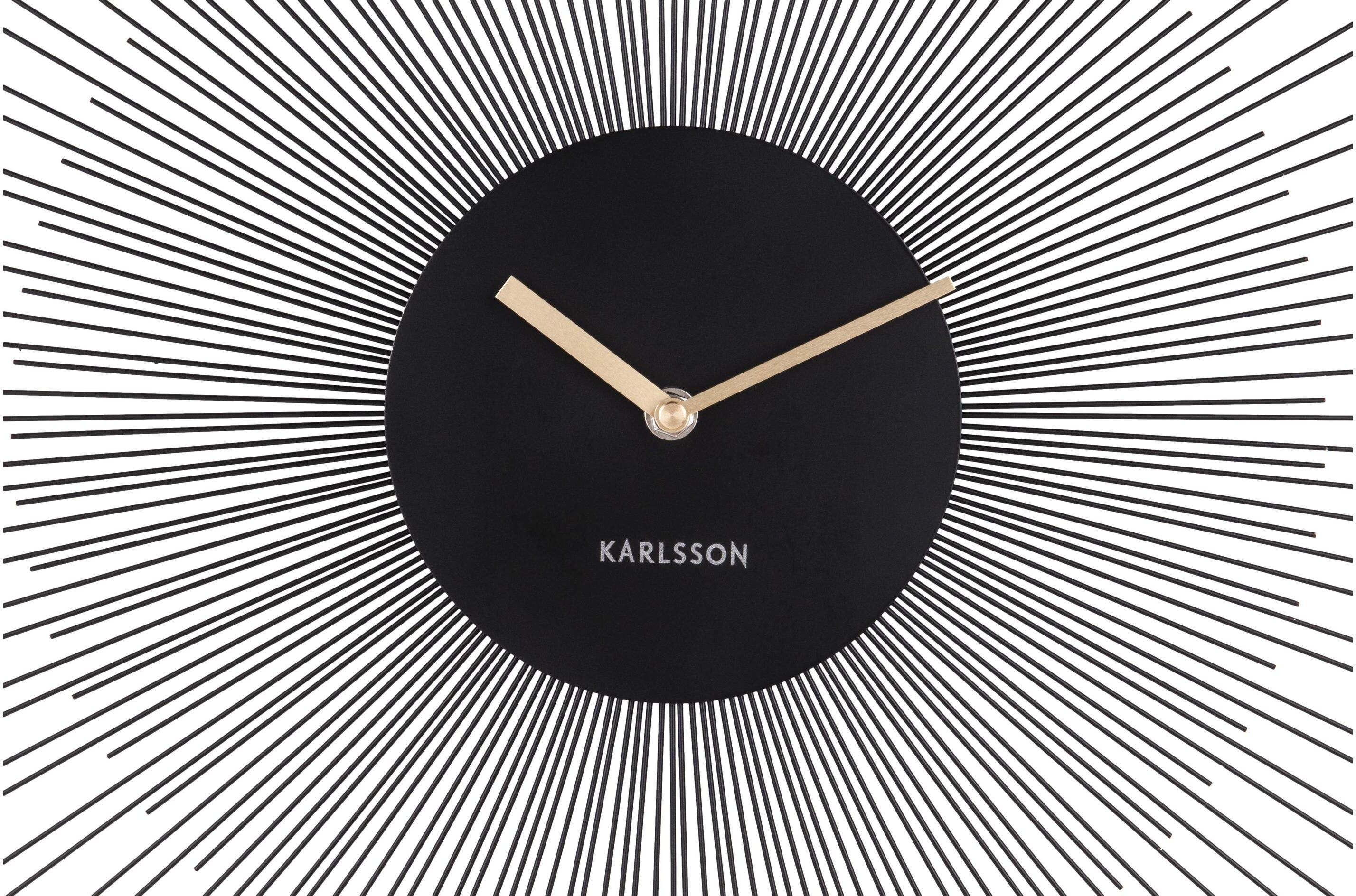Wanduhr KARLSSON "Peony Ø 45 cm", schwarz, Wanduhren, Ø 45cm, Wanduhr, T:3,5cm schwarz Ø 45cm