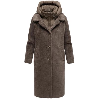 Wintermantel NAVAHOO "Teddyzauber 14", Damen, Gr. XXXL(46), braun (stone braun), Obermaterial 1: 100% Polyester. Obermaterial 2: 100% Polyester. Innenfutter: 100% Polyester. Wattierung: 100% Polyester. Ärmelfutter: 100% Polyester, oversize knielang,...