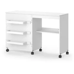 Vicco Nähtisch Carmen Weiß 118 x 79 cm 3 Regale