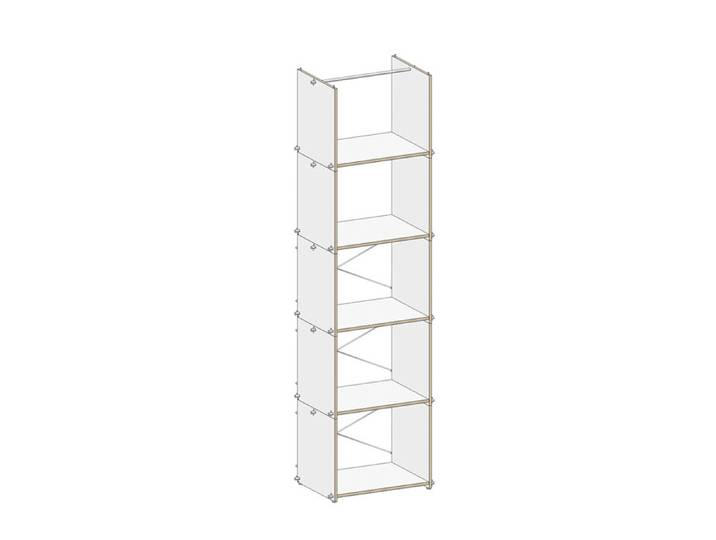 Regalsystem M6 Gentner-Design weiß, Designer Matthias Gentner, 55x197x39 cm