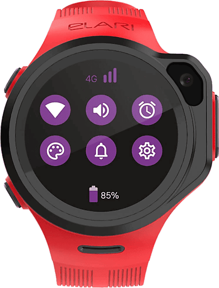 Smartwatch infantil - Elari KidPhone 4GR M, GPS, Pantalla táctil, Nano SIM, Cámara 2 MP, Rojo