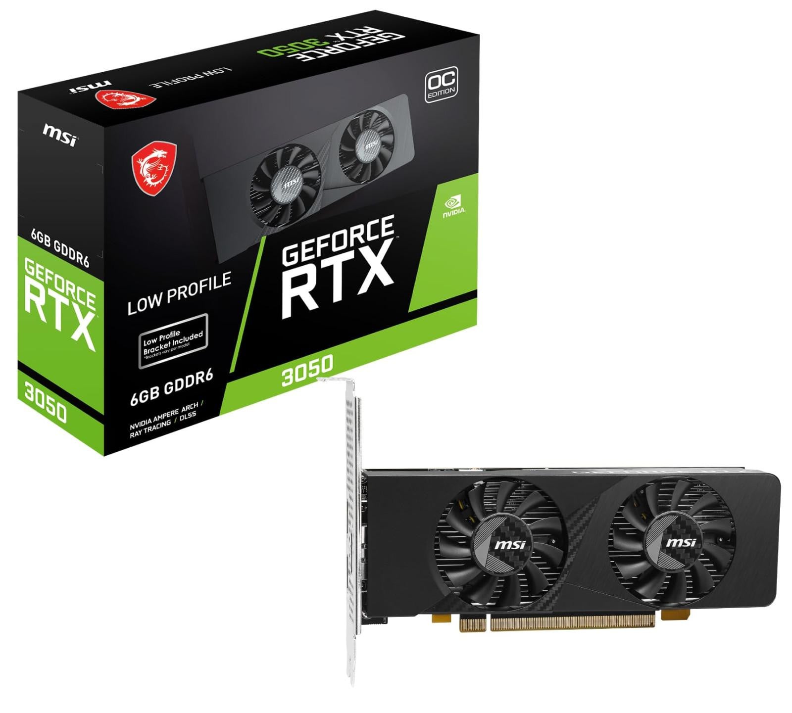 MSI GeForce RTX 3050 LP E 6G OC videokaart met 6 GB GDDR6