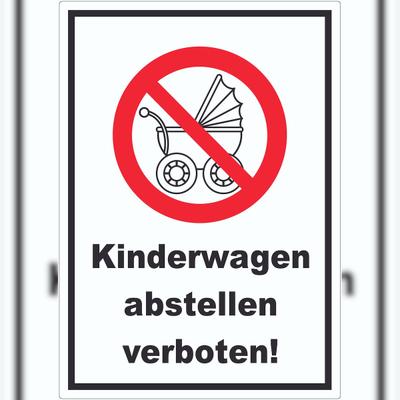HB-Druck Aufkleber Kinderwagen abstellen verboten A0 (841x1189mm)