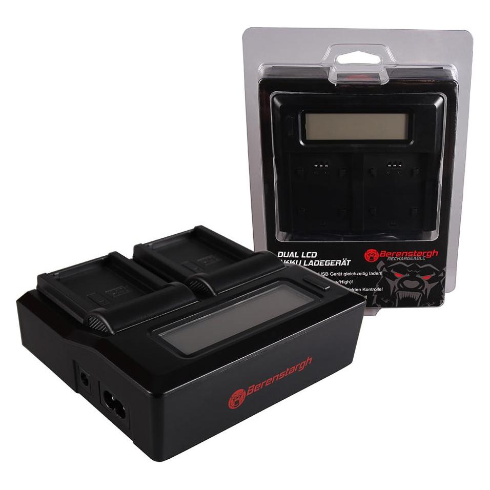 Berenstargh Dual LCD USB Ladegerät f. Olympus BLN-1 OMD EM1 E-M1 EM5 E-M5 EM5 Mark II E-m5 Mark II (Kamera Akku Ladegerät) (61064407)