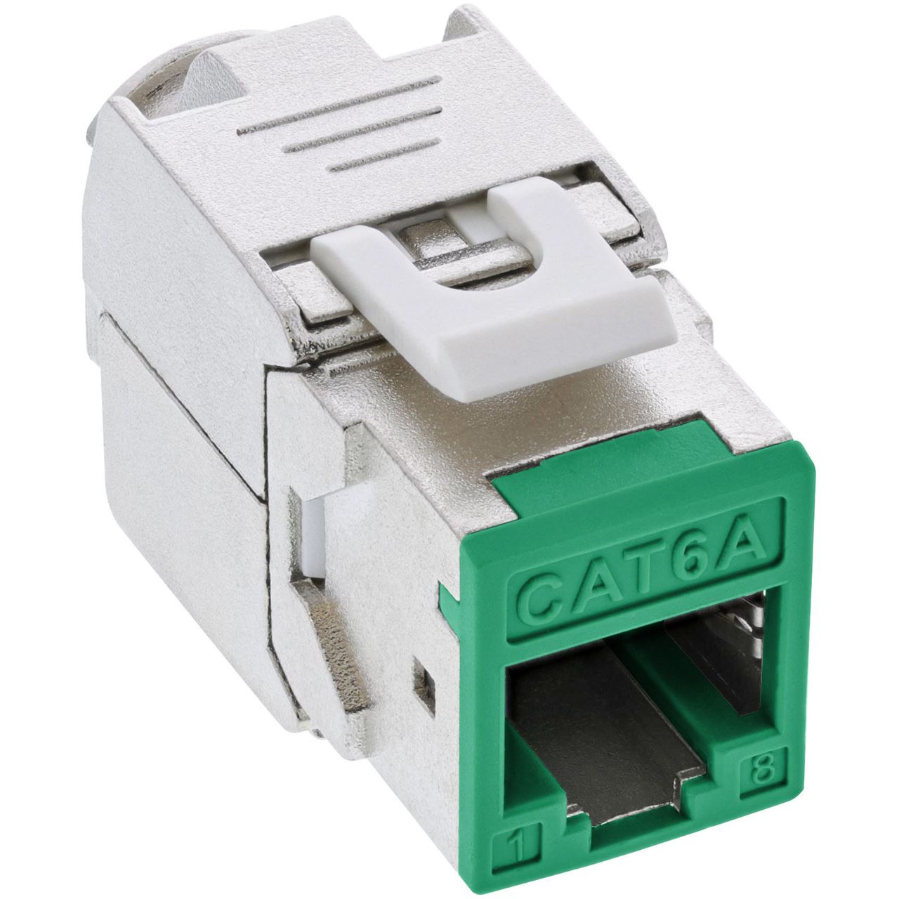 InLine 8er Pack Keystone RJ45 Buchse, geschirmt, Cat.6A, grün