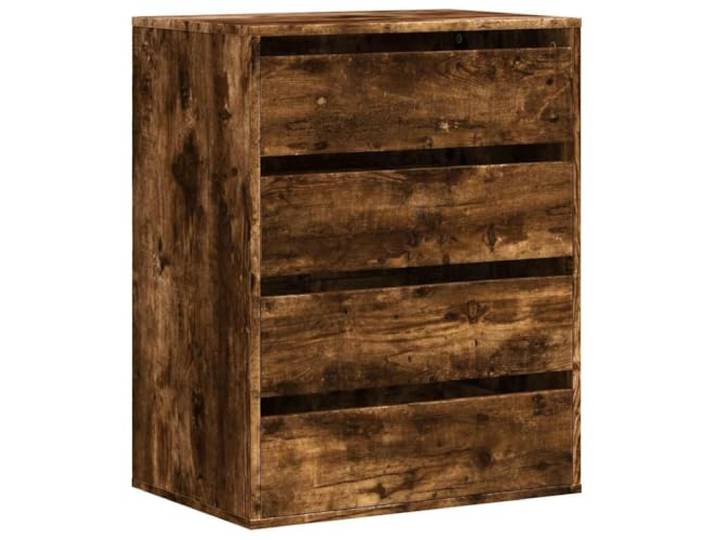 Kommode Smoke Eiche 60x41x76 cm Material Holzwerkstoff 4 Schubladen Auflageplatte, Feuchtigkeitsbeständigkeit, leichte Reinigung, Wandmontage, stabile Konstruktion