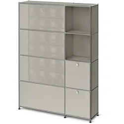 Tchibo - Garderobe Metall »Cn3 Slim Line« mit 2 Klappenfächern - 116x30,5x158cm - hellgrau -