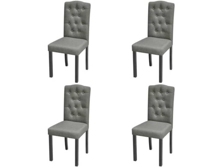 Set mit 4 Esszimmerstühlen, grau, aus Stoff, mit Beinen aus Holz Ergonomisches Design, weiche Beschichtung, verstärkte Stabilität, einfache Montage, Kapazität 110 kg
