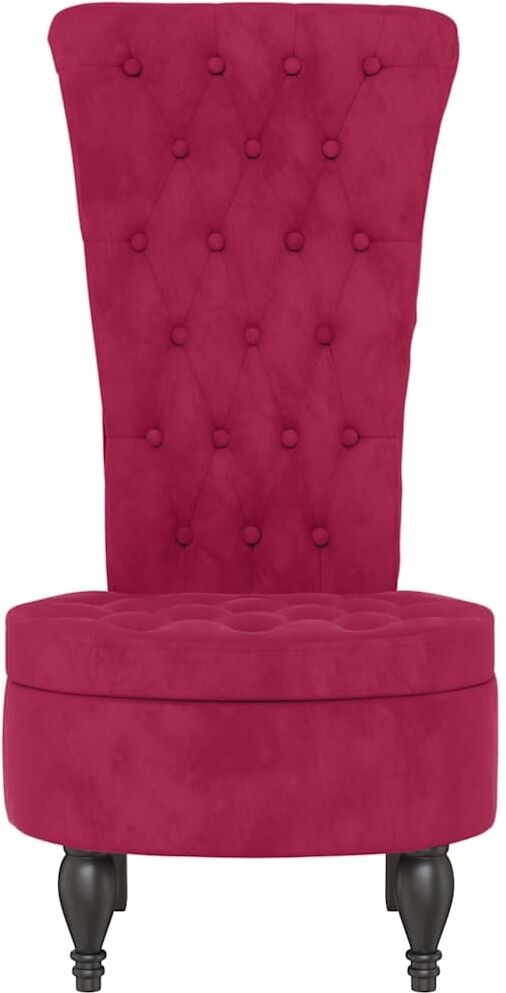 vidaXL Chaise à dossier haut rouge bordeaux conception de bouton