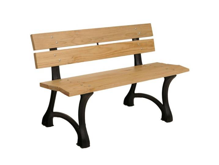 Banc de jardin HWC-O20 Banc de parc Banc en bois 2 places fonte bois pin 125cm - marron