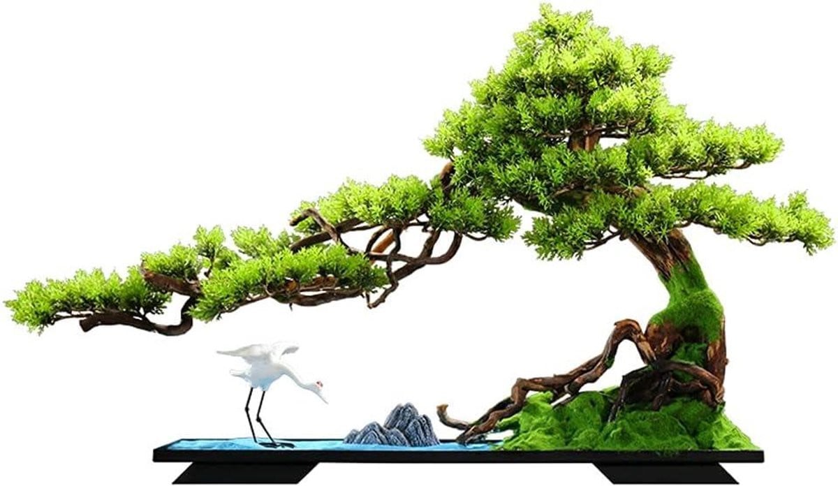 Groene kunstmatige bonsai decoratieve boom met natuurlijke uitstraling, 80 cm