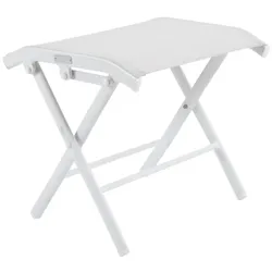 Gartenhocker Andy aus Textilene und Aluminium, modern, klappbar, weiß, rechteckig