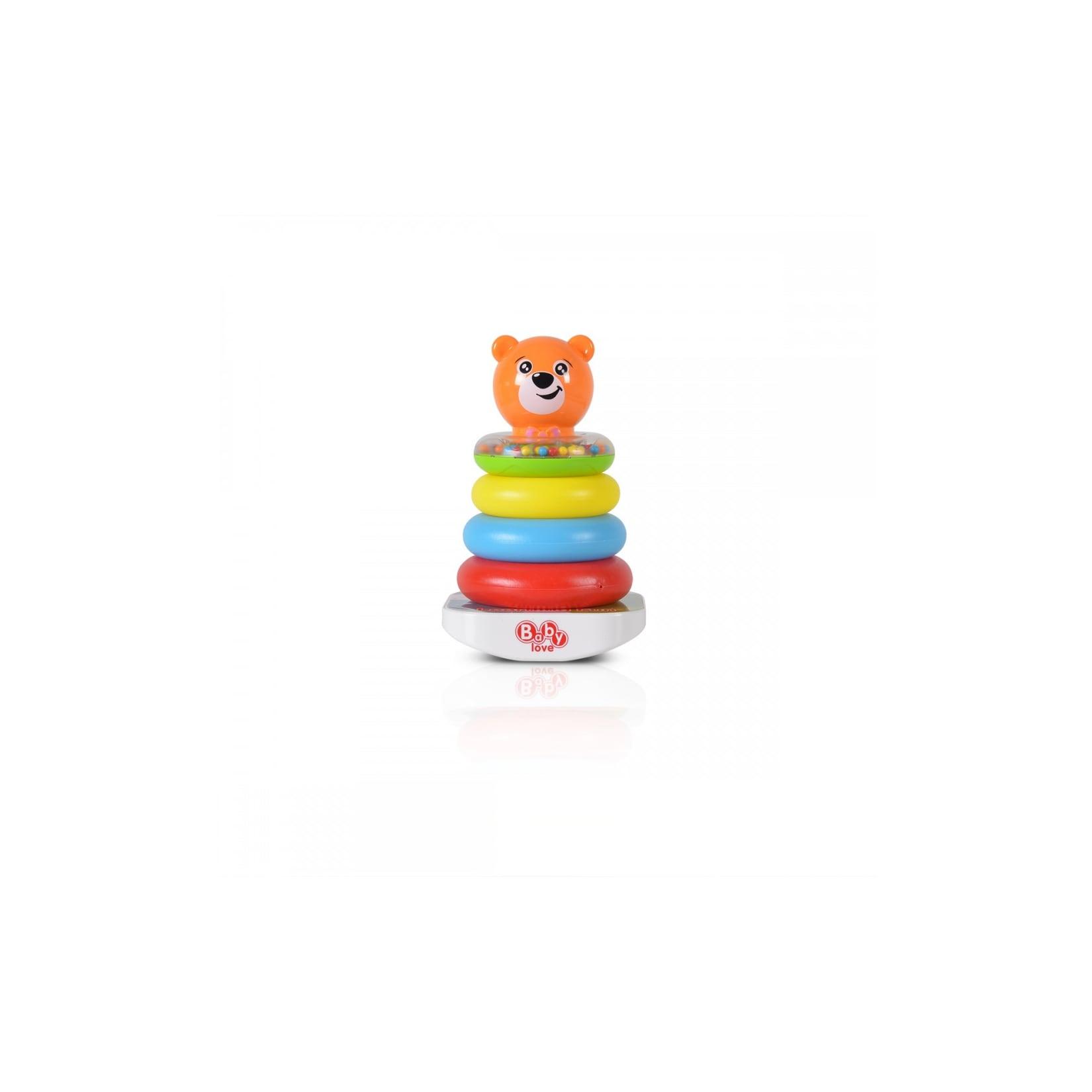 Moni Stapelturm 35785 Bär und Ringe, lustiger Stapelspaß, bunte Stapelpyramide
