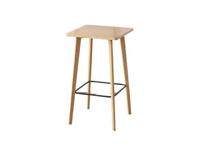 wD7rE5bm6z Bartisch Hölzerner Küchen-Esstisch, einfacher quadratischer Freizeit-Hochtisch for Kneipen for Enge Räume(Natural)