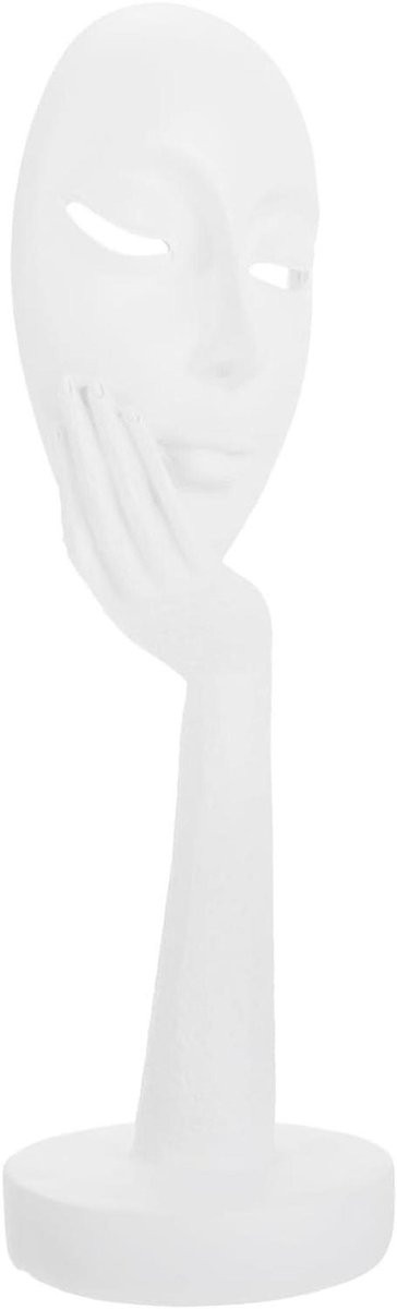 Denker Decoratie Abstract Beeld Wit - 37 x 11,5 cm