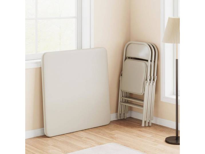 Ensemble table et chaises pliantes - LUNSY - Table pliante carrée - 4 chaises pliantes rembourrées