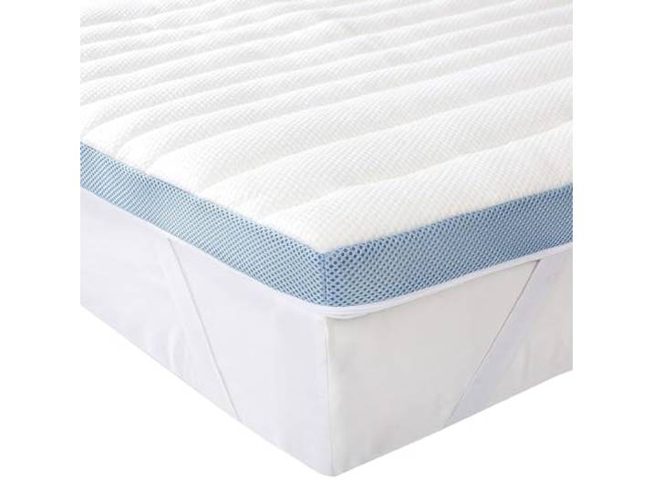Amazon Basics Memoryschaum Matratzenauflage mit Bändern,135 x 190 cm, 5 cm Höhe, weiß
