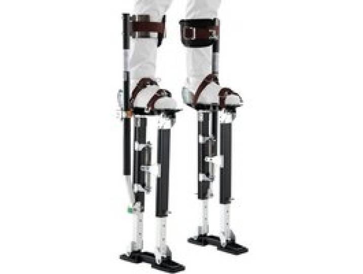 VEVOR Échasses de Plaquiste Réglables 485-790 mm, Échasses pour Cloison Sèche et Peintre, en Alliage d'Aluminium, Capacité Charge 103 kg, Pieds Antidérapants, Double Amortissement à Ressorts, Noir