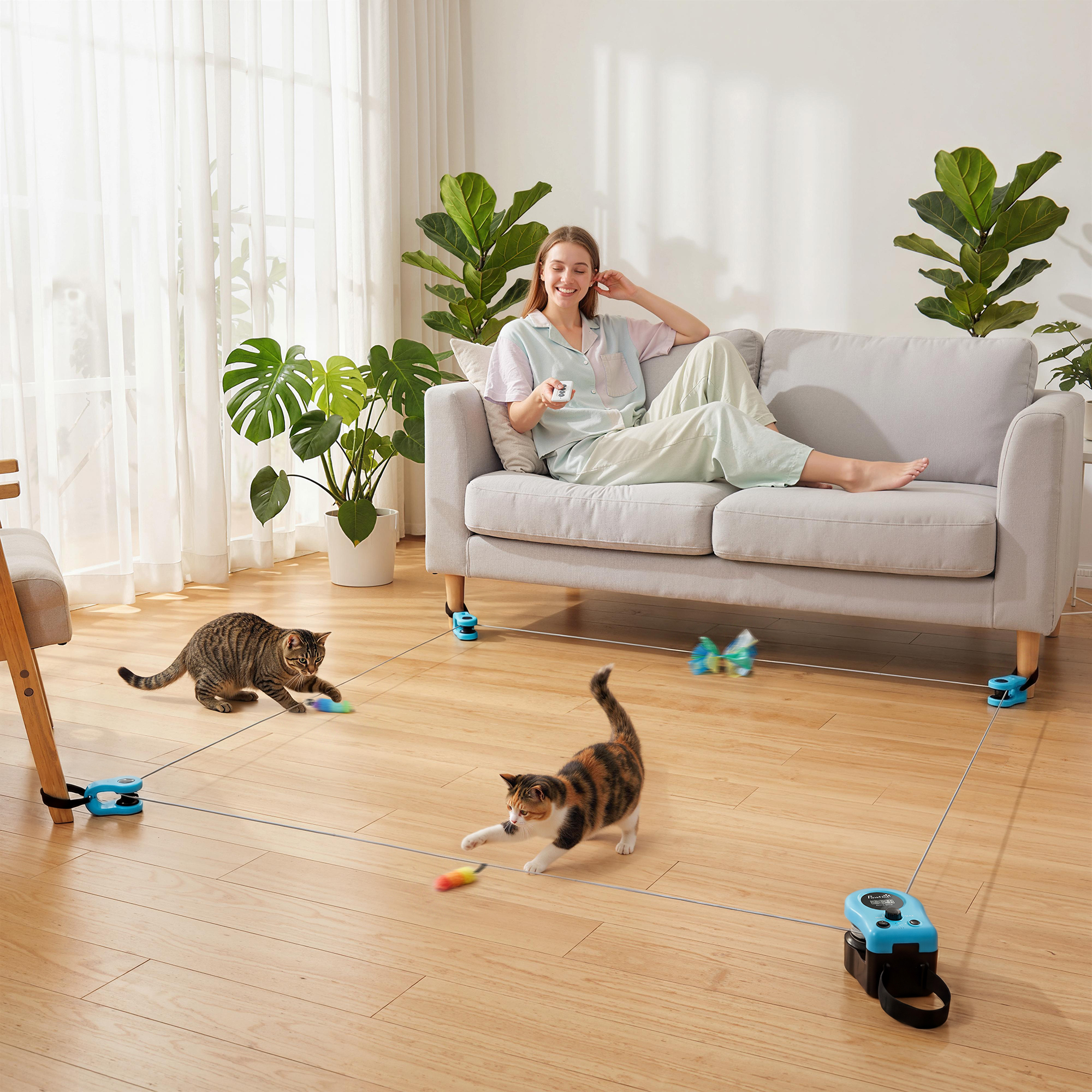 Pawhut Giocattolo per Gatti Automatico e Telecomandato con Velocità Regolabile e Percorsi Personalizzabili, Nero   Aosom Italy