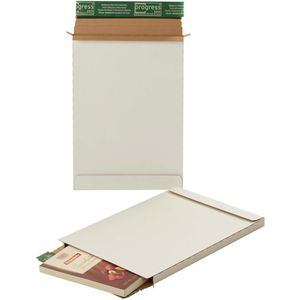 progress Maxibriefkarton Briefbox weiß, für DIN A4, 352 x 249 x 19mm, Selbstklebeverschluss, 100 Stück