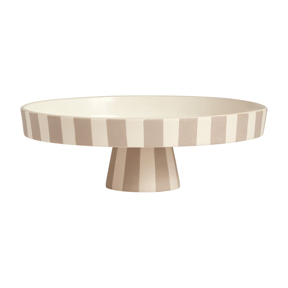 OYOY Toppu serveerschotel groot beige keramiek Ø27 cm