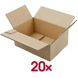 Nestler Wellpapp-Faltkartons 16/22,5/10,2 cm 20 Stück braun, 16x10.2x22.5 cm
