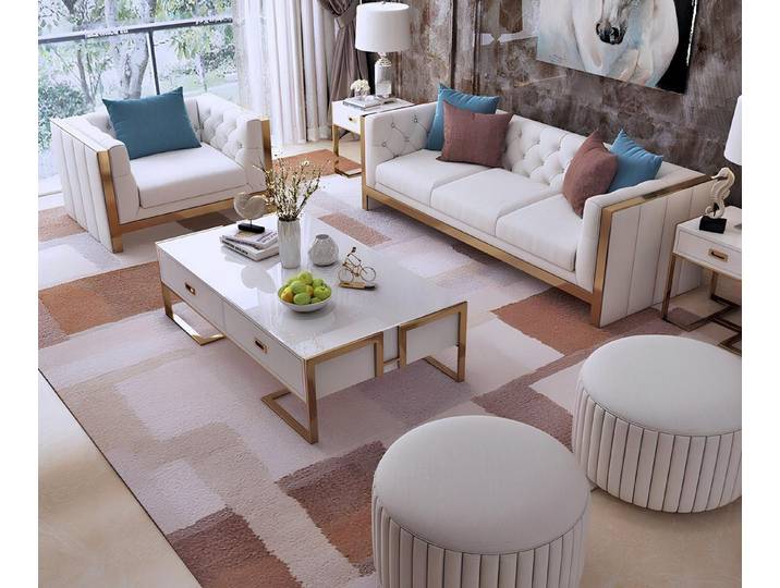 Xlmoebel Polstergarnitur Designer-Sofa mit luxuriösem Samtbezug und hochwertiger Polsterung, (Sofa 3 Sitzer + 2 Sitzer + 2 Sitzer), Hergestellt in Europa