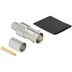 DELOCK BNC Buchse zum Crimpen RG-6 mit Schrumpfschlauch