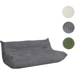 3-Sitzer Sofa HWC-R34, Dreisitzer 3er-Sofa Couch Polster-/Loungesofa Stoff Cord (300g/m2) 175cm ~ dunkelgrau