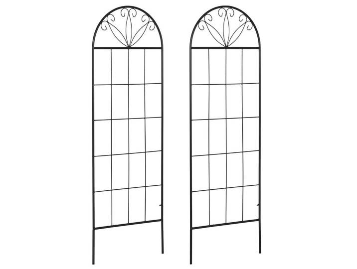 ComfortXL Spalier De-18317 2er-Set für Kletterpflanzen, 152 cm hoch Schwarz, Metall, 1.1x152x51 cm, Dekoration, Gartendeko