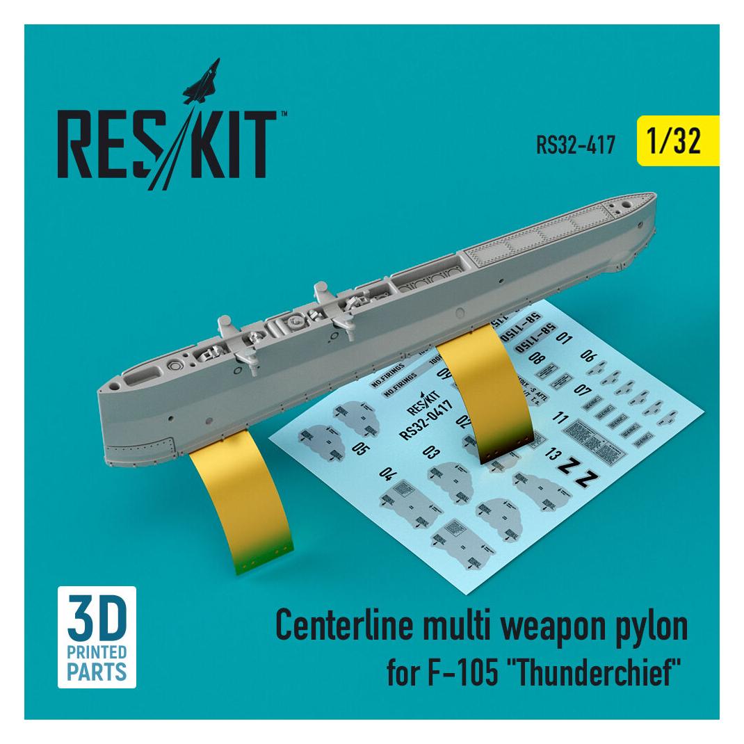 ResKit Centerline multi weapon pylon for F-105 Thunderchief (3D Printed) (RS32-0417)