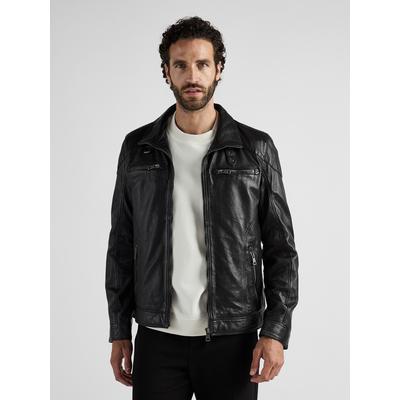 Lederjacke JCC "51195", Herren, Gr. 52, schwarz, Oberstoff: 100% Lammleder. Futter: 100% Polyester, mit Knopf, Jacken