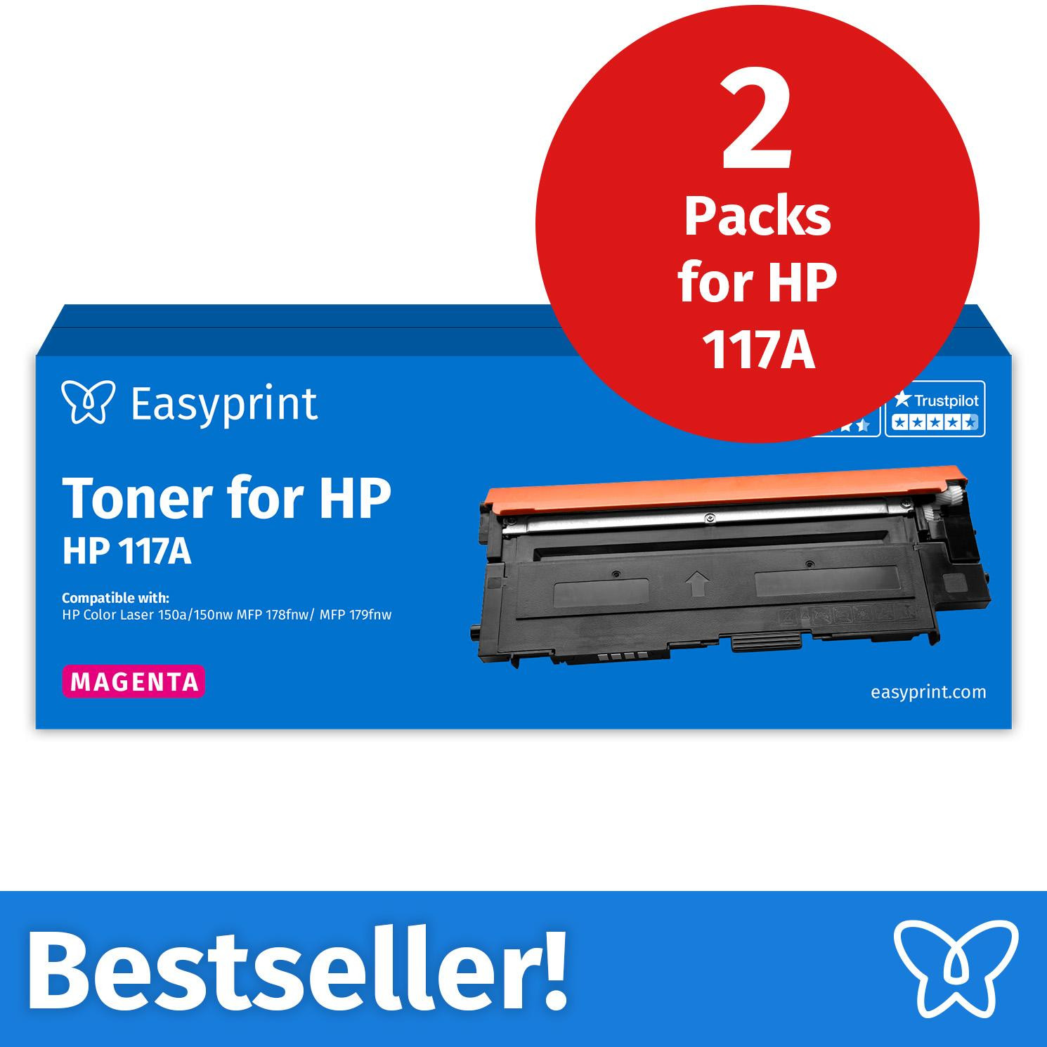 Easyprint Toner voor HP 117A magenta, compatibel met HP ColorLaser 150 en MFP-178, 2 stuks
