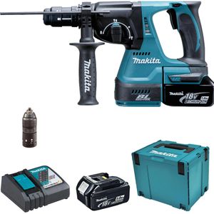 Makita Bohrhammer DHR243RTJ, SDS+, 18V / 5,0Ah, mit 2 Akkus, Schlagkraft 2 Joule