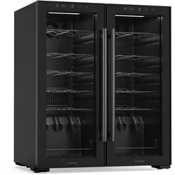 Klarstein Shiraz Weinkühlschrank | 2 Kühlzonen | LED-Beleuchtung | Touch-Control | freistehend Schwarz