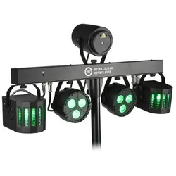 No Name Multieffekt LIGHT4ME LED LEISTE PAR DERBY LASER (60 W, LED), Scheinwerfer, Schwarz, Mehrfarbig