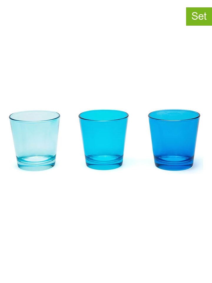 Trendy Kitchen by EXCÉLSA 3er-Set: Gläser in Blau - 250 ml - onesize