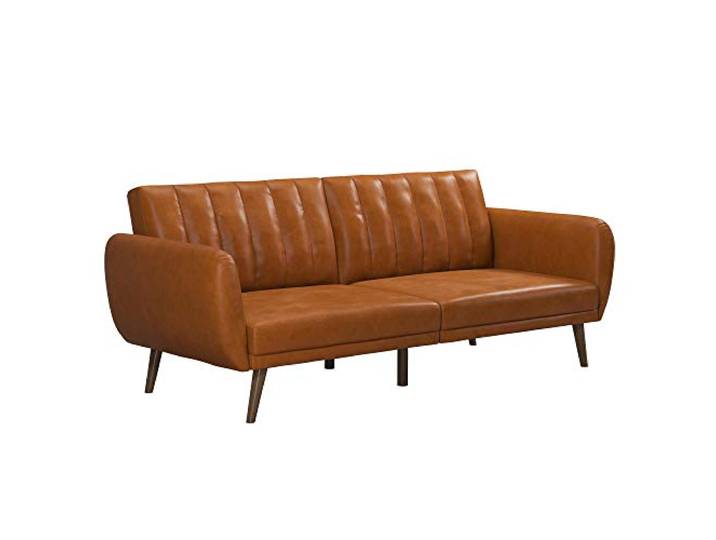 Brittany Schlafsofa 3-Sitzer, Camel Kunstleder 208 x 88 x 79 cm