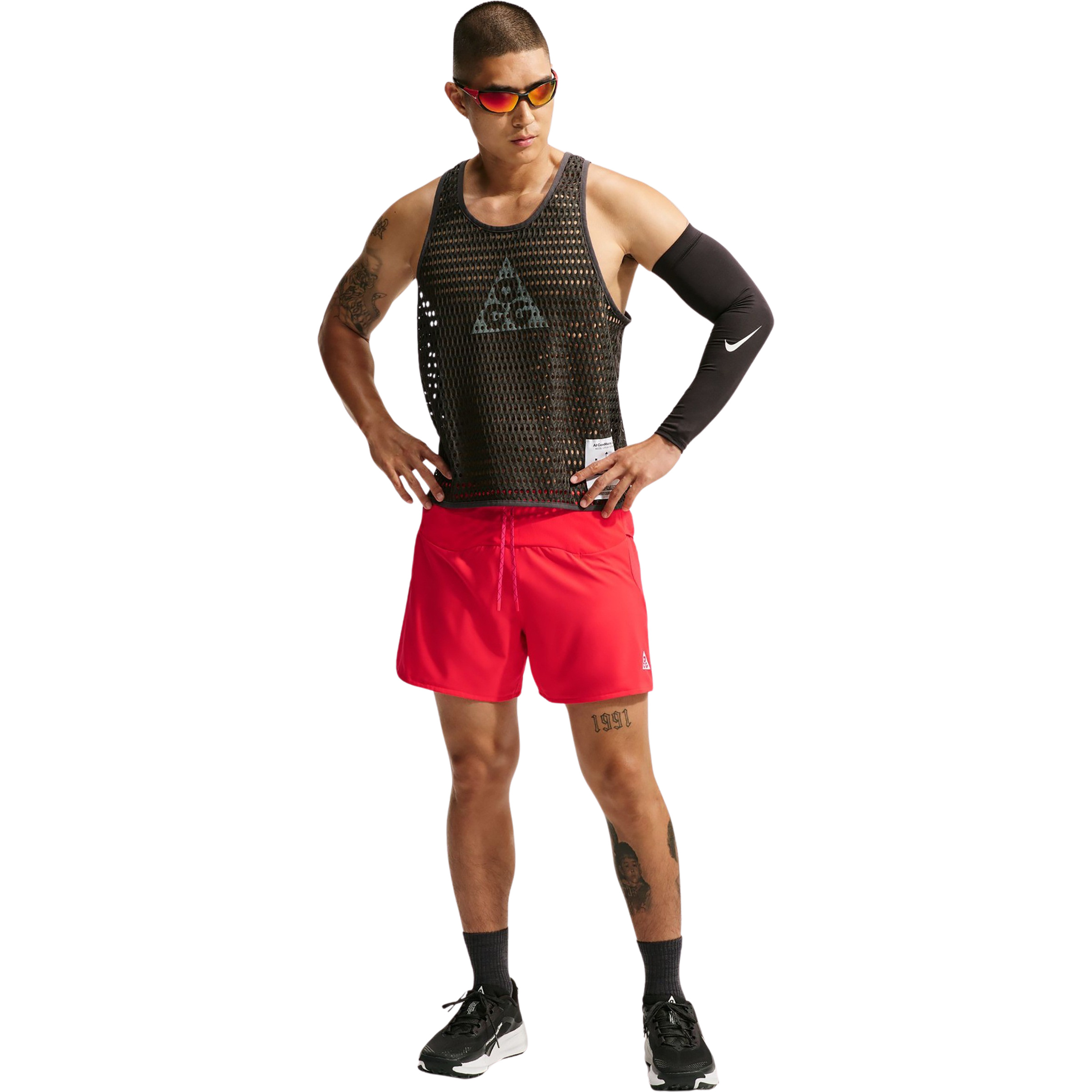 Nike ACG Scndsnrse Herren Laufhose rot Größe XL Trekking Schnell trocknend