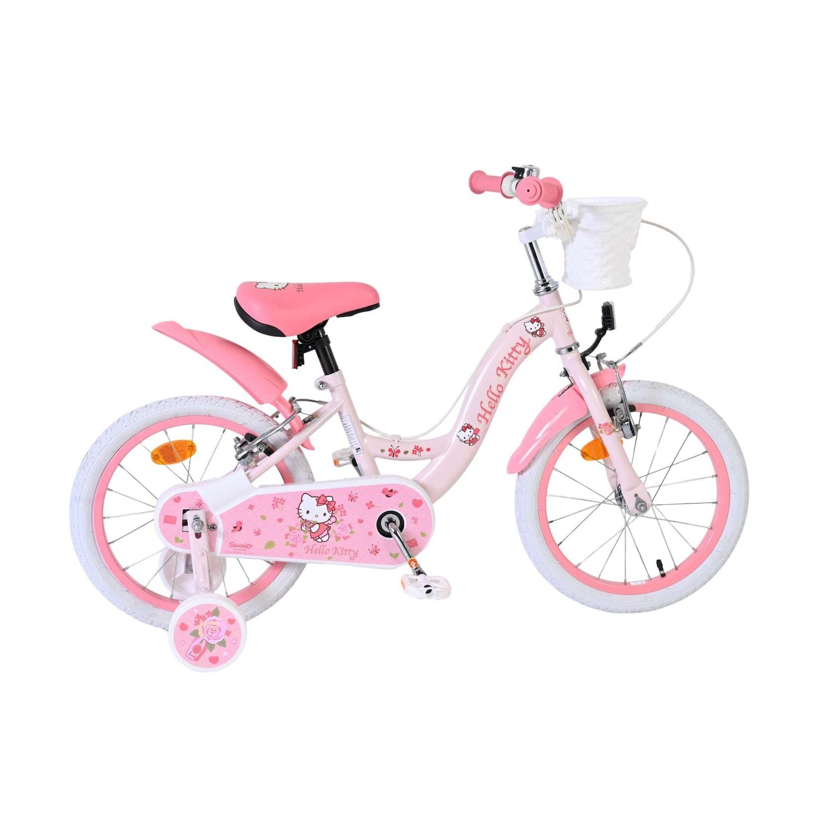 Volare Kinderfahrrad Hello Kitty für Mädchen 16 Zoll Kinderrad in Rosa, Zwei Handbremsen