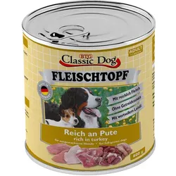 Classic Dog Adult Fleischtopf Pur Reich an Pute | 6 x 800g Hundefutter
