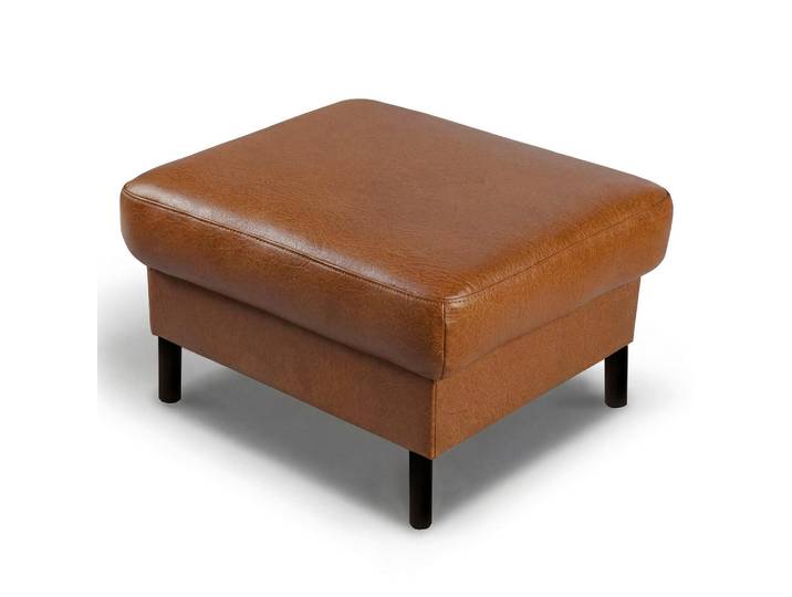 Livetastic Hocker, Cognac, Metall, Echtleder, Anilinleder, rechteckig, 70x48x60 cm, Stoff-/Lederauswahl, Wohnzimmer, Hocker, Sitzhocker